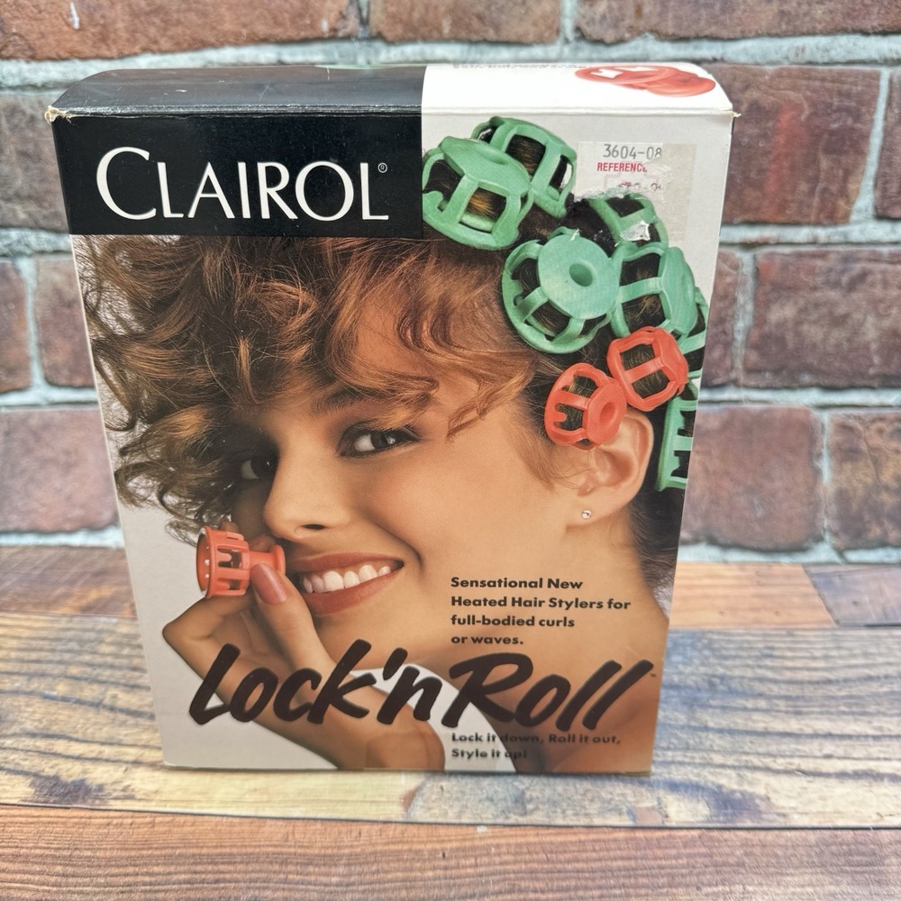 Clairol Lock N Roll Spoolies 24 Hot Rollers Hair Curlers BT-1 Box 1989 Pageant